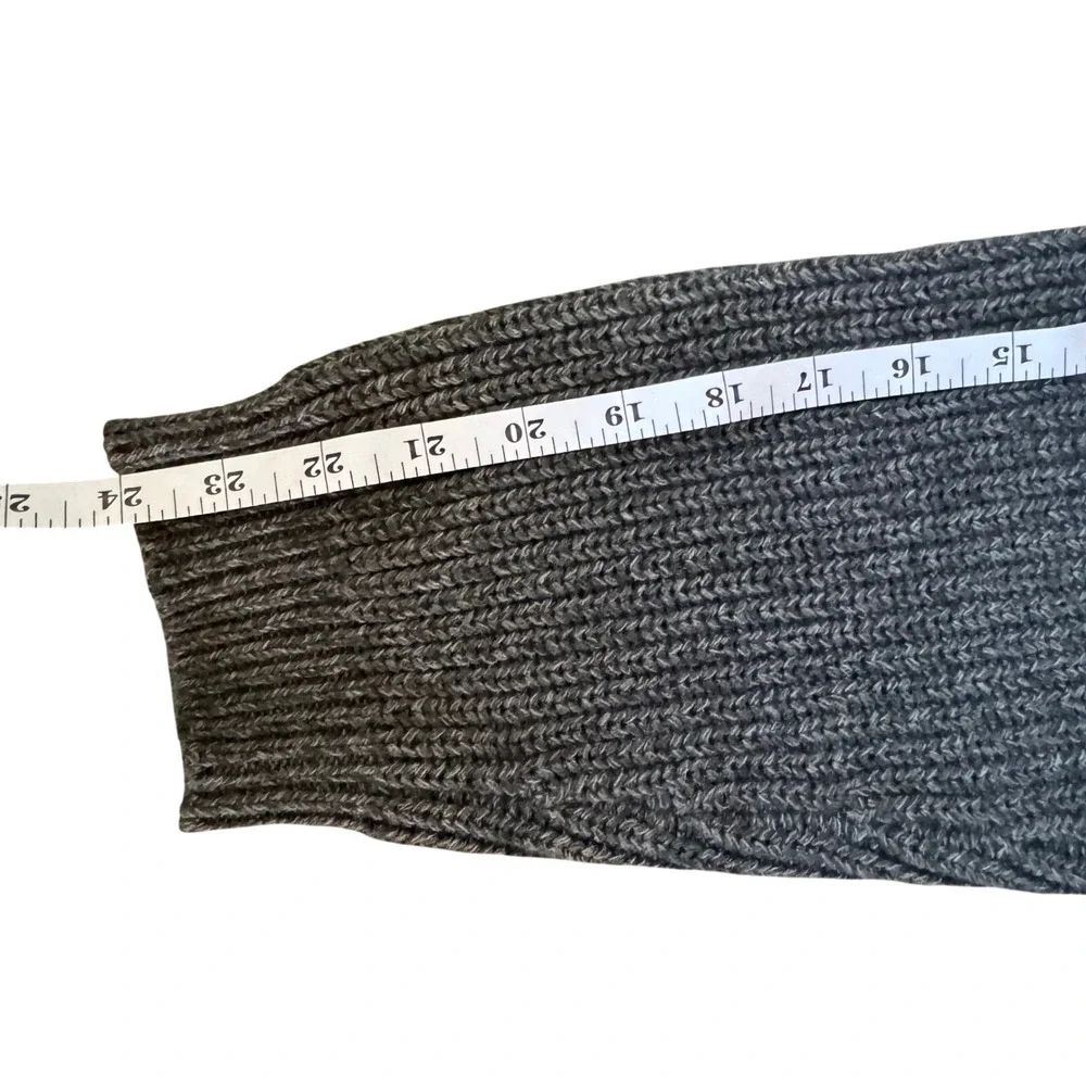 Eddie‎ Bauer Sweater Mens Large Gray Rib Knit Henley Cotton Pullover Heavy Knit